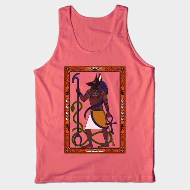 Anubis - Egyptian God - Coloured Tank Top by Art of Arklin